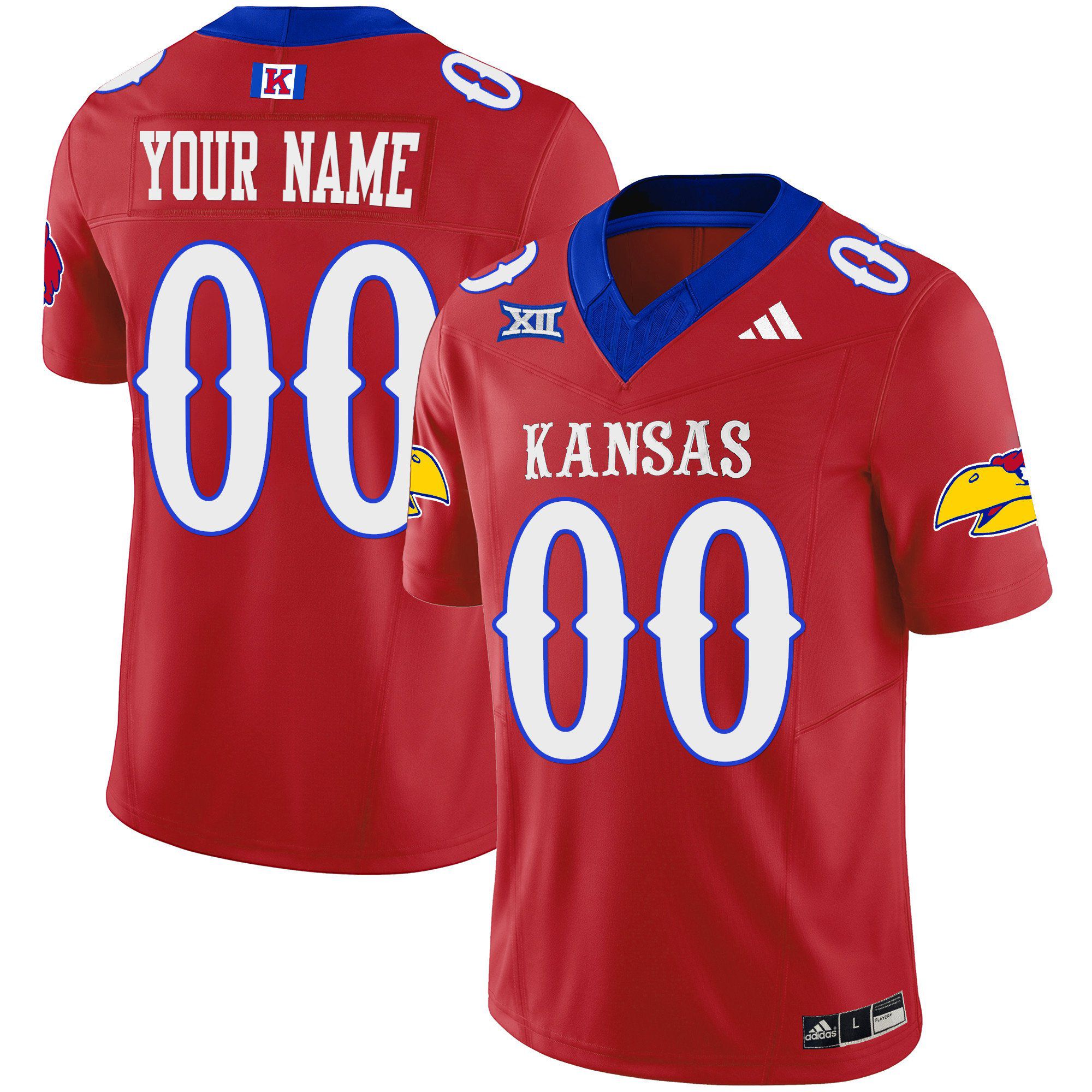 Men Kansas Jayhawks Red 2024 Blackhawk Vapor Limited Custom NCAA Jersey